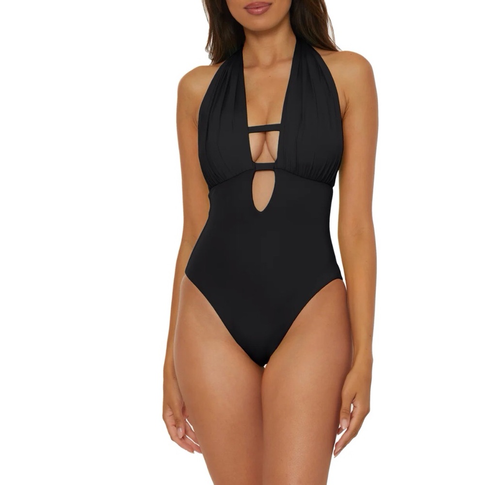 BECCA Black Halter One Piece Swimsuit